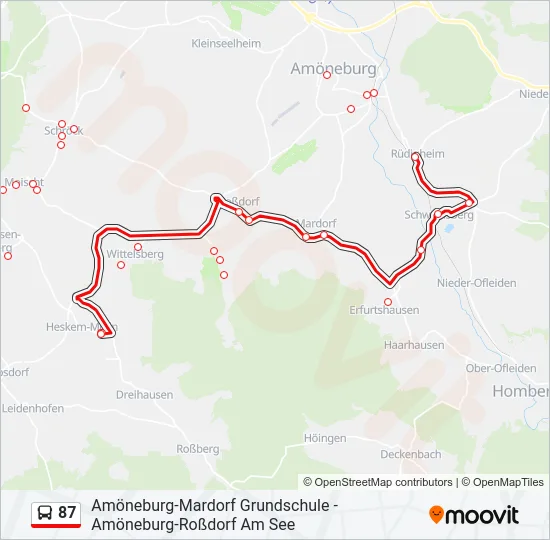 87 Bus Line Map
