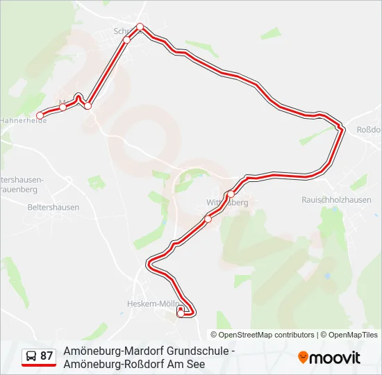 87 Bus Line Map