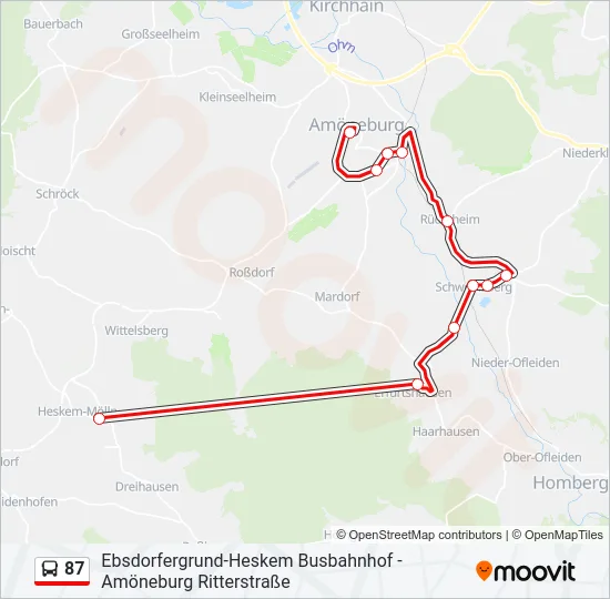 87 Bus Line Map