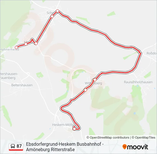 87 Bus Line Map
