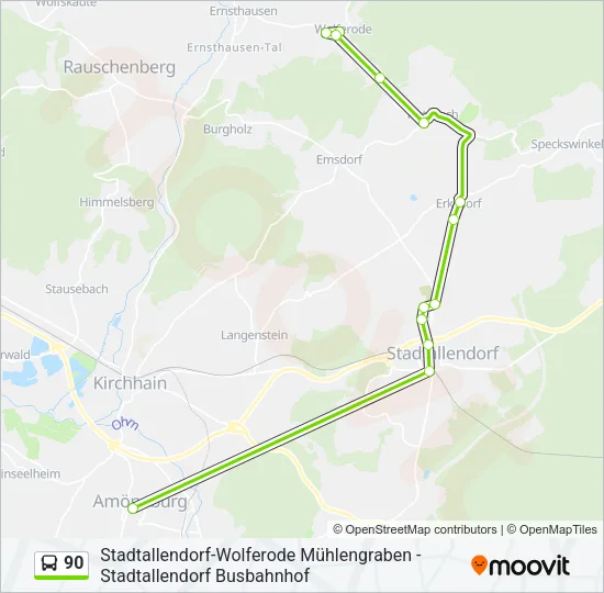 90 Bus Line Map