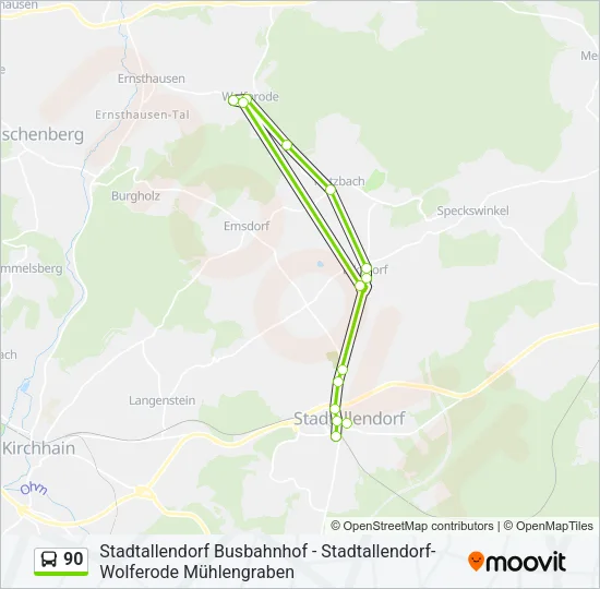90 Bus Line Map