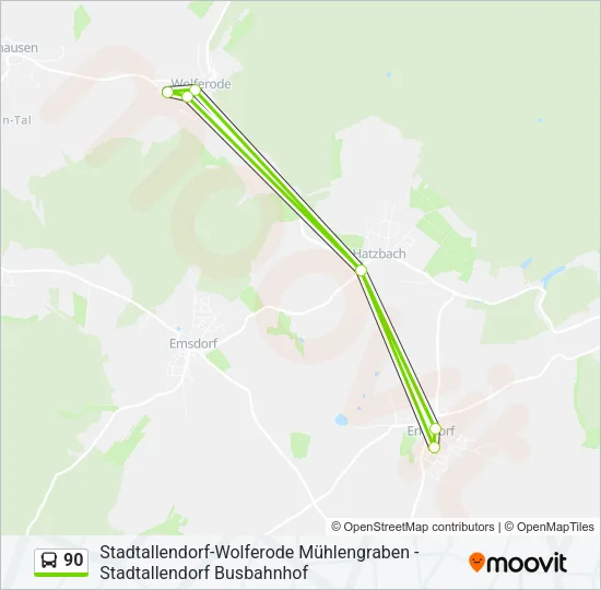 90 Bus Line Map