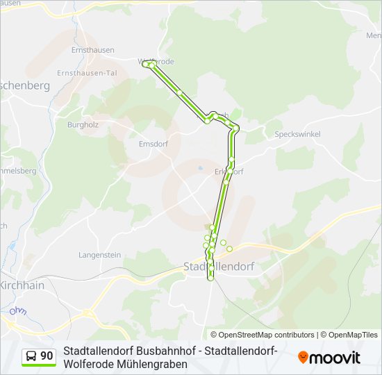 90 Bus Line Map