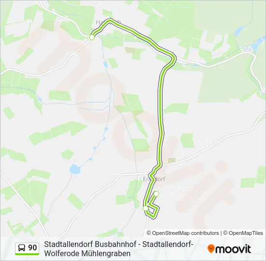 90 Bus Line Map