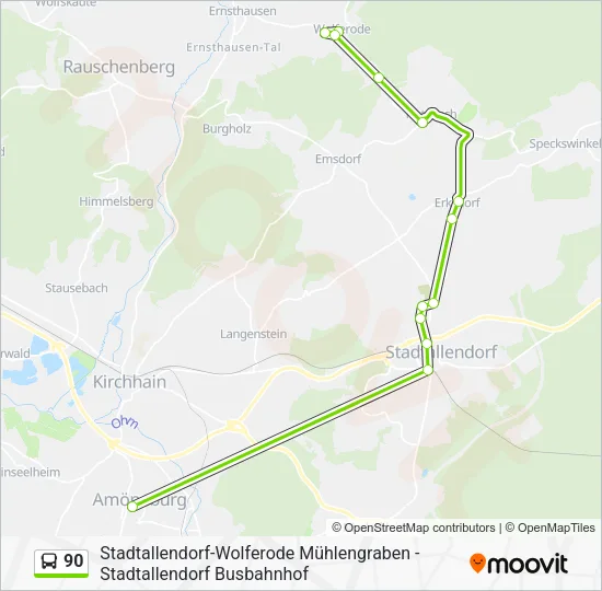 90 Bus Line Map