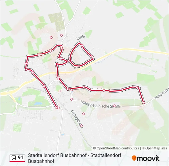 91 Bus Line Map