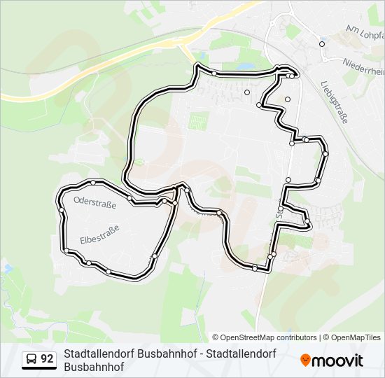 92 Bus Line Map