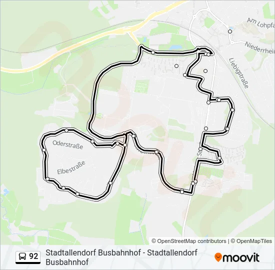 92 Bus Line Map