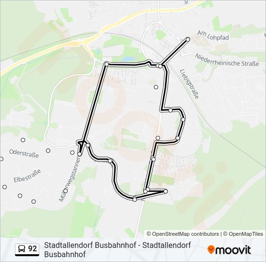 92 Bus Line Map