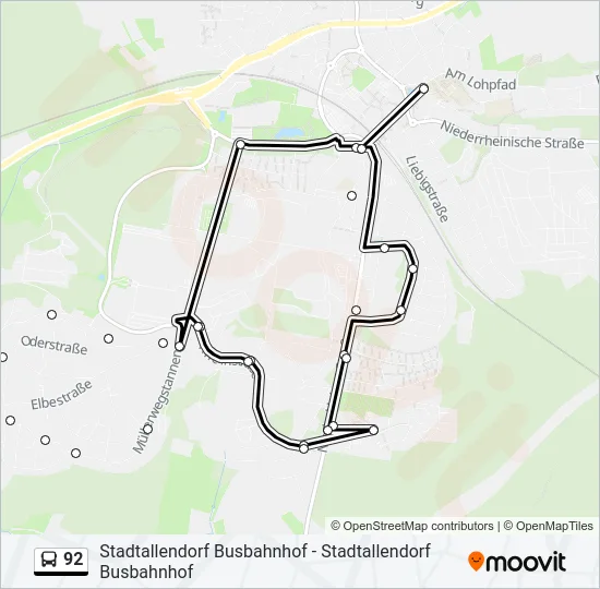 92 Bus Line Map