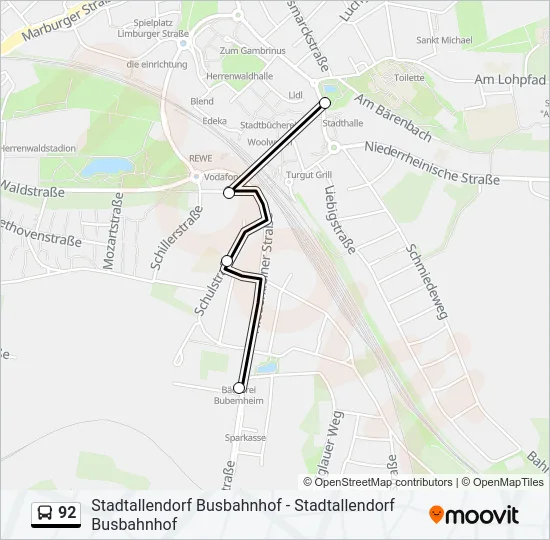 92 Bus Line Map