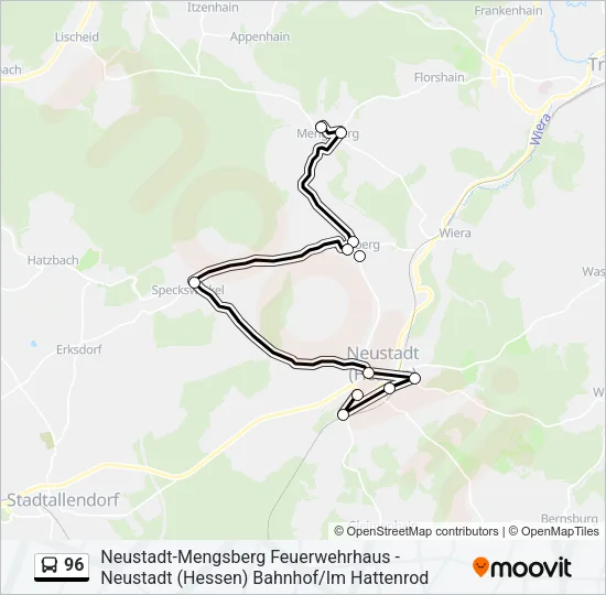 96 Bus Line Map