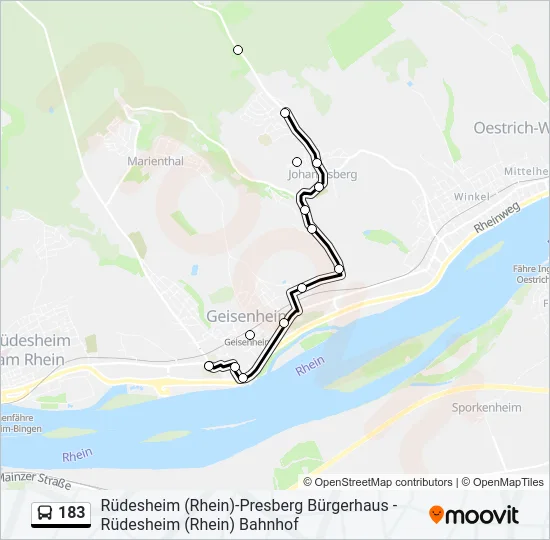 Buslinie 183 Karte