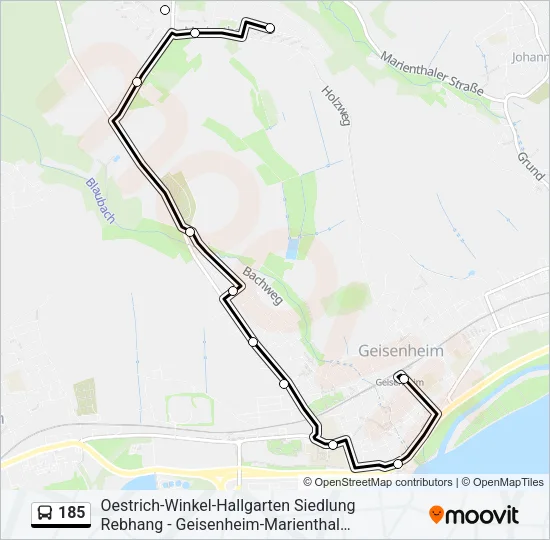 185 Bus Line Map