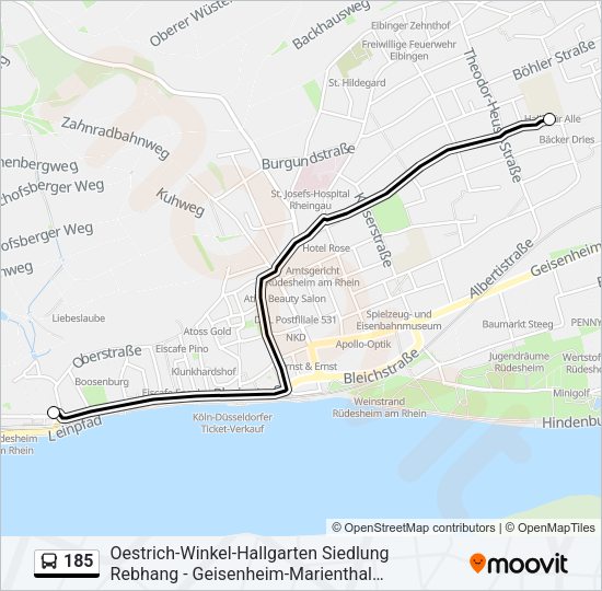 185 Bus Line Map
