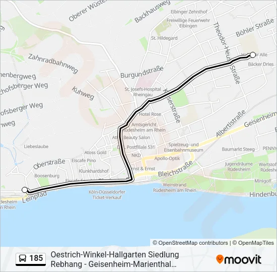 185 Bus Line Map