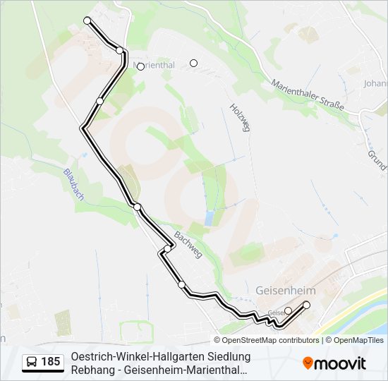 185 Bus Line Map