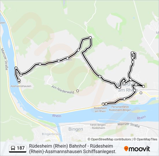 Buslinie 187 Karte