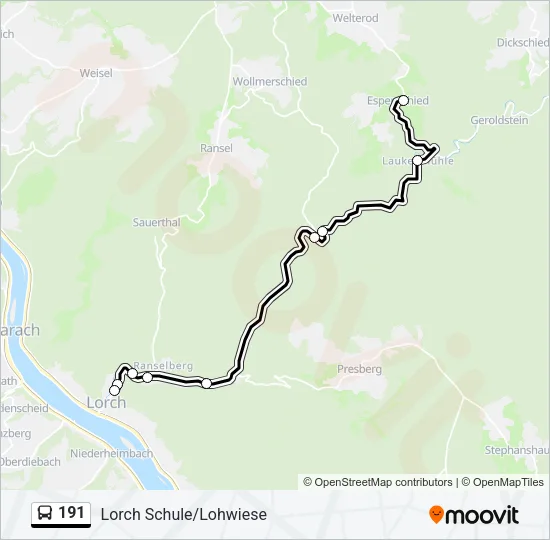 191 Bus Line Map