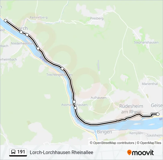 191 Bus Line Map