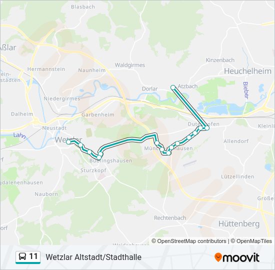 11 Bus Line Map