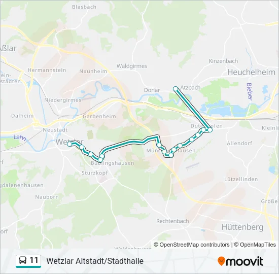 Buslinie 11 Karte