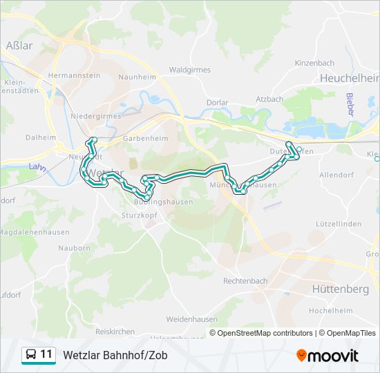 11 Bus Line Map