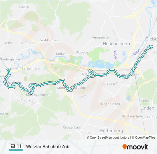 11 Bus Line Map