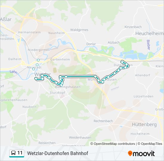 11 Bus Line Map