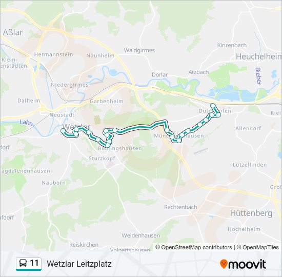 11 Bus Line Map