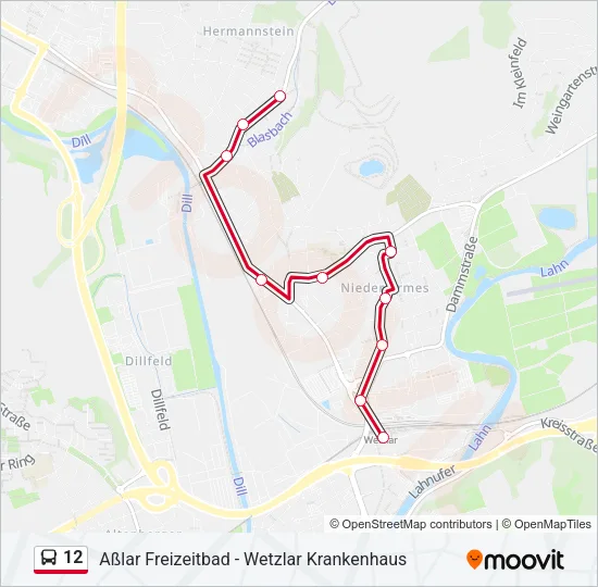 12 Bus Line Map