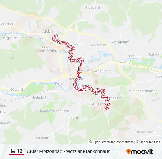 12 Bus Line Map