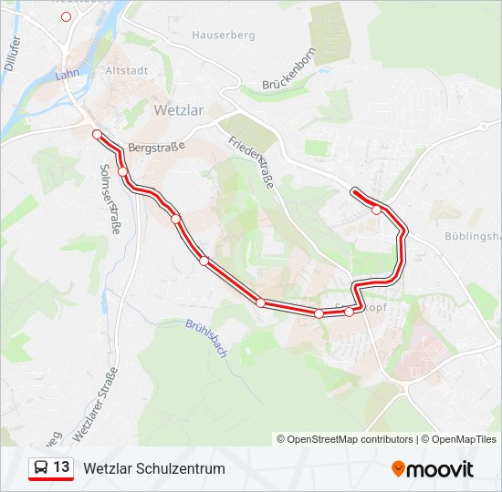 13 Bus Line Map