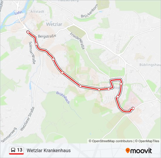 13 Bus Line Map