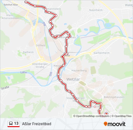 13 Bus Line Map