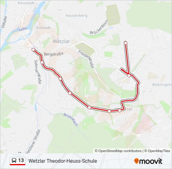 13 Bus Line Map