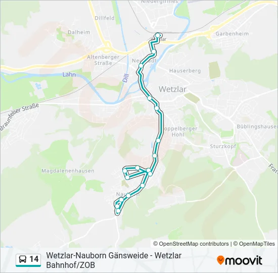 14 Bus Line Map