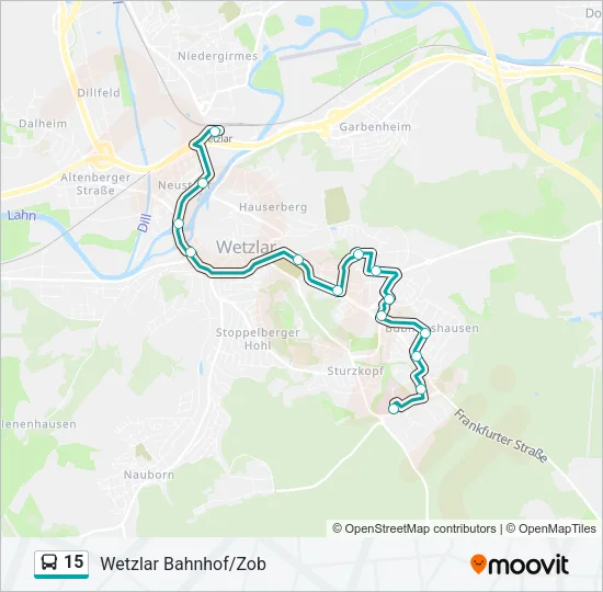 15 Bus Line Map