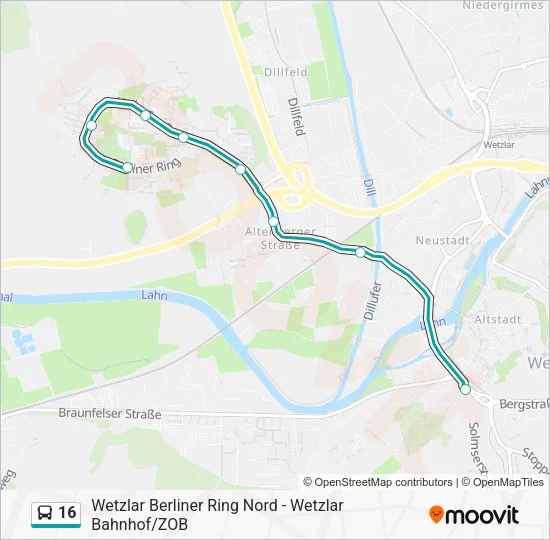 16 Bus Line Map