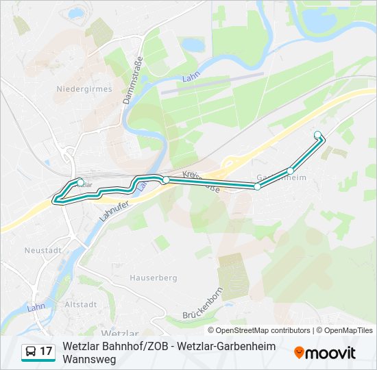 17 Bus Line Map