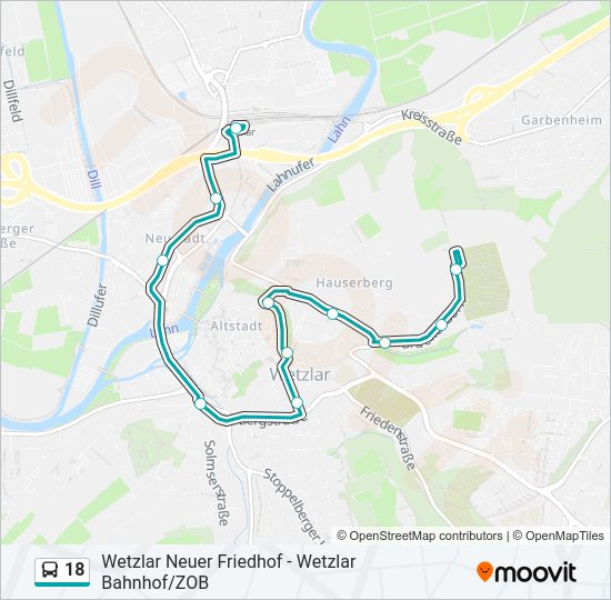 18 Bus Line Map