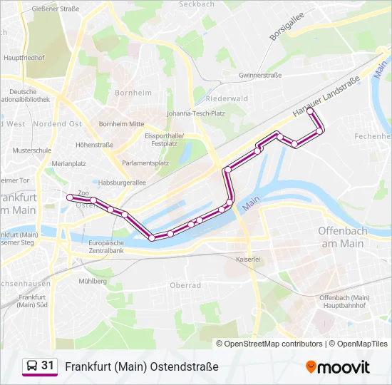 31 Bus Line Map