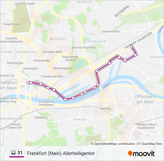 31 Bus Line Map