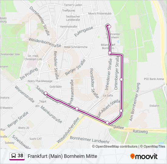38 Bus Line Map