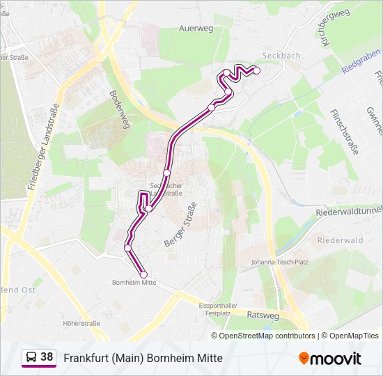 38 Bus Line Map