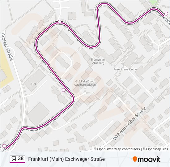 38 Bus Line Map