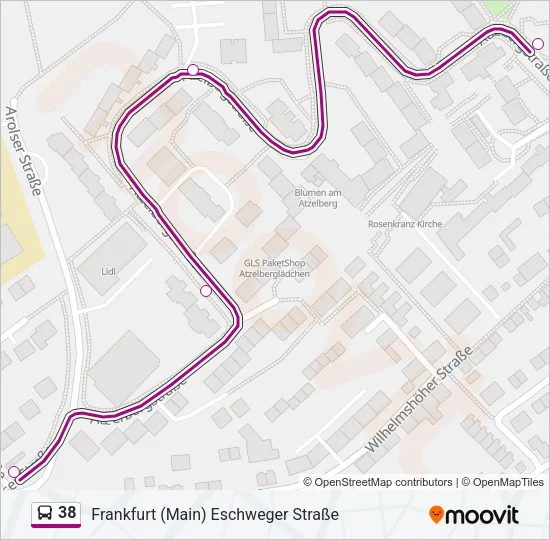 38 Bus Line Map