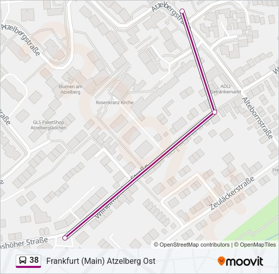 38 Bus Line Map