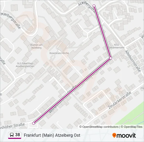 38 Bus Line Map